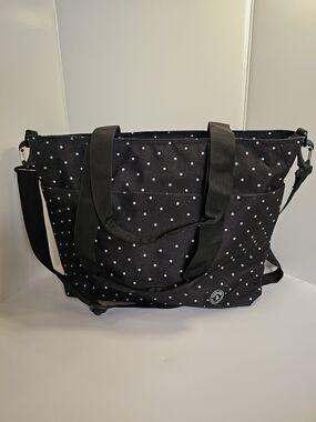 NWT Parkland Fairview Diaper Bag B/W Polka Dots With Matching Changer And Strap